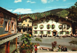 Vintage Postcard Passionsdorf Oberammergau Preisingers Hotel Alte Post Germany