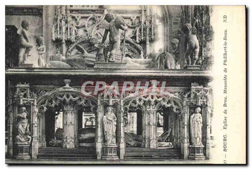 Old Postcard Bourg Brou Church Mausoleum of Philibert le Beau