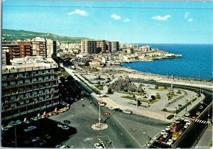 Aerial View Postcard Europa Square Catania Italy Postmarked