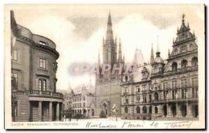 Old Postcard Wiesbaden Schlossplatz