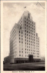 View of Insurance Building, Raleigh NC c1943 Vintage Postcard S78