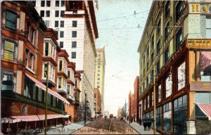 Postcard Looking East on 10th Street from Main Street in Kansas City, Missouri