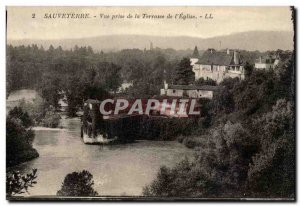 Old Postcard Sauveterre View from the terrace of I Church