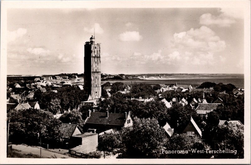 Netherlands Panorama West Terschelling Vintage Postcard C022