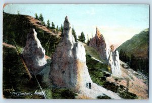 Banff Alberta Canada Postcard The Hoodoos Scene c1910 Antique Posted