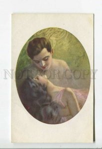 478076 GUERZONI Kiss of Lovers NUDE Vintage postcard ITALY ART NOUVEAU