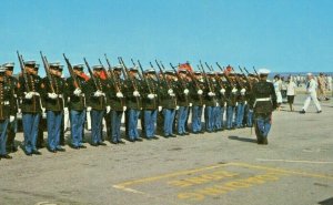 Postcard  Marine Color Guard at Quonset Point Air Station, North Kingstown,RI S4