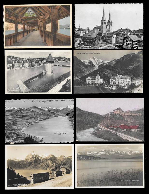 Postcard Tour of Switzerland (136) postcards Unused & Used Fresh c1900s-1930s