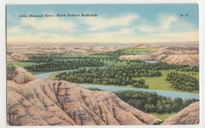 P3141 vintage postcard little missouri  river north dakota badlands view unused