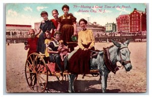 Mule Cart on Beach Atlantic City New Jersey NJ UNP DB Postcard R15