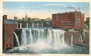 Upper Falls on Genesee River - Rochester, New York - WB