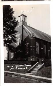 C52/ Mt Pleasant Pennsylvania Pa Photo RPPC Postcard 1952 Irish Catholic Church