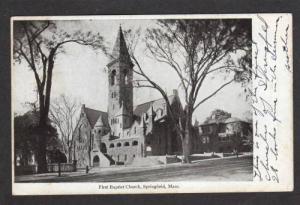 MA First Baptist Church SPRINGFIELD MASS Postcard UDB Massachusetts