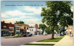 FORTY FORT, Pennsylvania PA   WYOMING AVENUE Street Scene c1940s Postcard