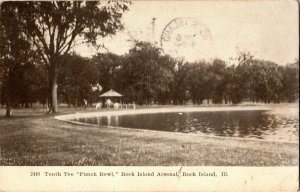 Tenth Tee Punch Bowl, Rock Island Arsenal Rock Island IL c1908 Postcard C46