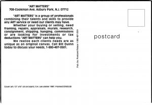 CONTINENTAL SIZE POSTCARD ADVERTISING RACK CARD - ART MATTERS