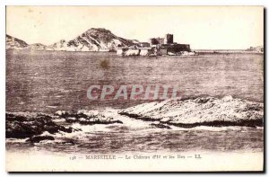 Old Postcard Marseille on Chateau d'If and the Islands