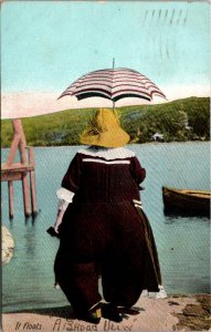 Humour Fat Woman It Floats 1909