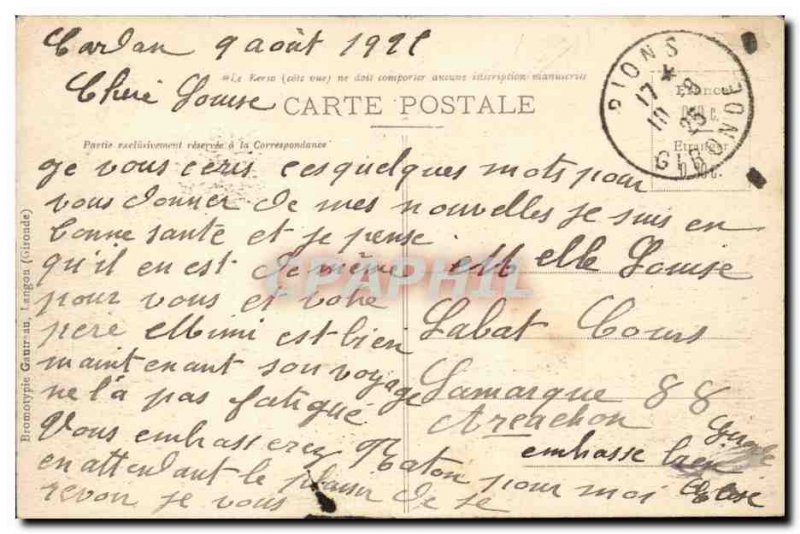 Cadillac sur Garonne Old Postcard Chateau of Duke & # 39Epernon