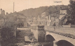 Longuyon Meurthe et Moselle France~Soldier-WW1 war damage-village~photo postcard