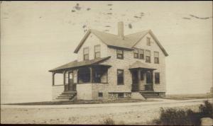 Beautiful Home - on Beach? Boston MA Cancel 1908 Real Photo Postcard