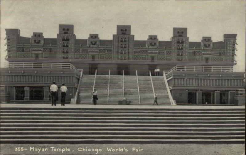 1933 Chicago World's Fair Mayan Temple Postcard