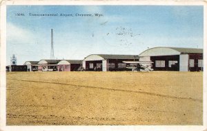 G58/ Cheyenne Wyoming Postcard 1930 Transcontinental Airport