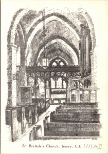Postcard Jersey Channel Islands St Brelades Church Interior