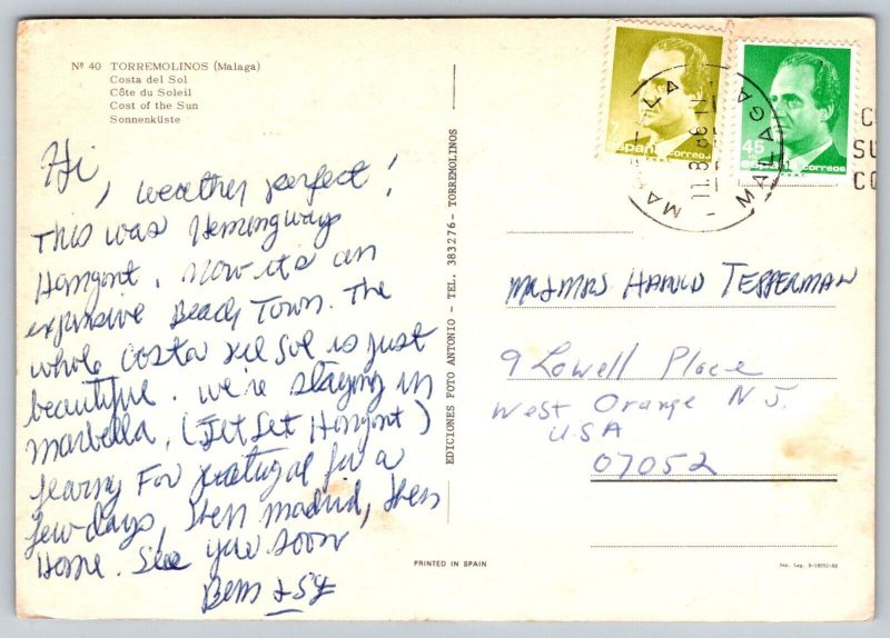 Torremolinos  Spain   Postcard