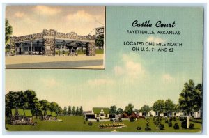 Fayetteville Arkansas Postcard Castle Court Mile North Exterior Building c1940