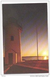 Nobska Lighthouse near Woods Hole at sunrise... Cape Cod, Massachusetts, 40-60s