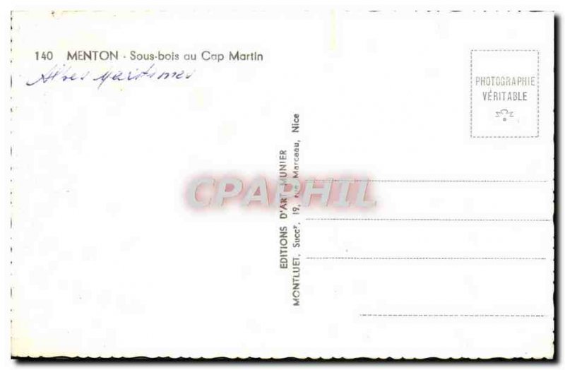 CPM Menton Sous Bois in Cap Martin