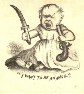 1881 H.M. Wilds Japan Tea Coffees Comical Baby With Gun & Knife P207