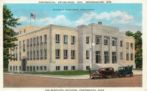 Vintage Postcard 1930's The Municipal Building Raven Rock On West Portsmouth OH