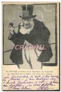 Old Postcard Political Satirical M Kruger President of the Republic of Transvaal