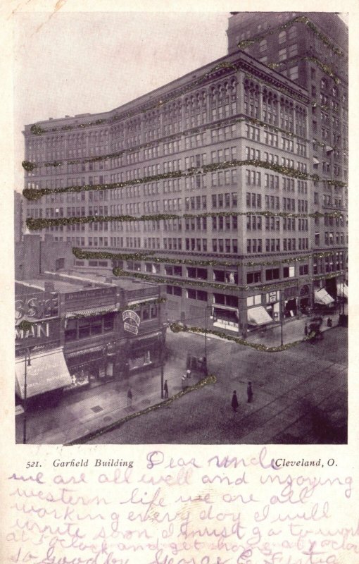 Vintage Postcard 1900's Garfield Building Steel Frame Skyscraper Cleveland Ohio