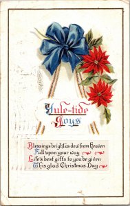 Yule-Tide Joys Patriotic Pacific Lodge 303 Santa Monica CA  Christmas Postcard