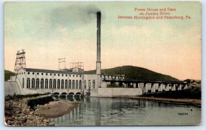 JUNIATA RIVER, PA Pennsylvania ~ POWER HOUSE & DAM c1910s Postcard