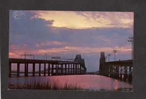 SC Cooper River Bridge Sunset Mount Pleasant Charleston South Carolina Postcard