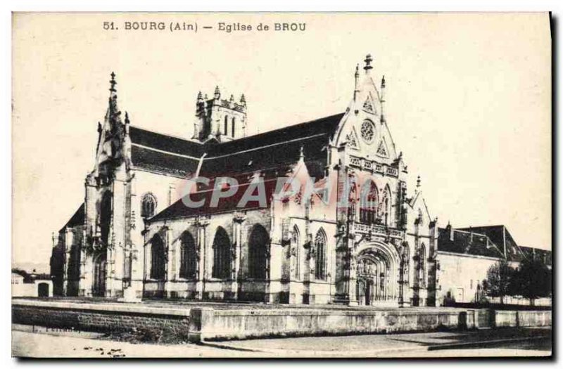 Old Postcard Bourg Ain Brou Church