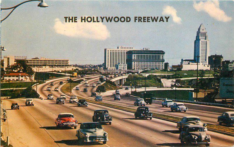 Autos Highway Civic Center 1950s Hollywood Los Angeles California Roberts 6001
