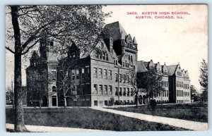 CHICAGO, Illinois IL ~ AUSTIN HIGH SCHOOL ca 1910s Postcard