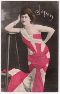 Japan - Woman Dressed in Flag