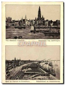 Old Postcard Vue Generale d & # 39Anvers Panorama Van Antwerpen