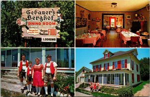 Gebaners Berghof Dining Room Multiview Dublin NH New Hampshire VTG Postcard UNP 