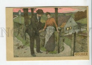 443930 Paul HEY Abschied Lovers GERMANY Vintage postcard LITH Kohler