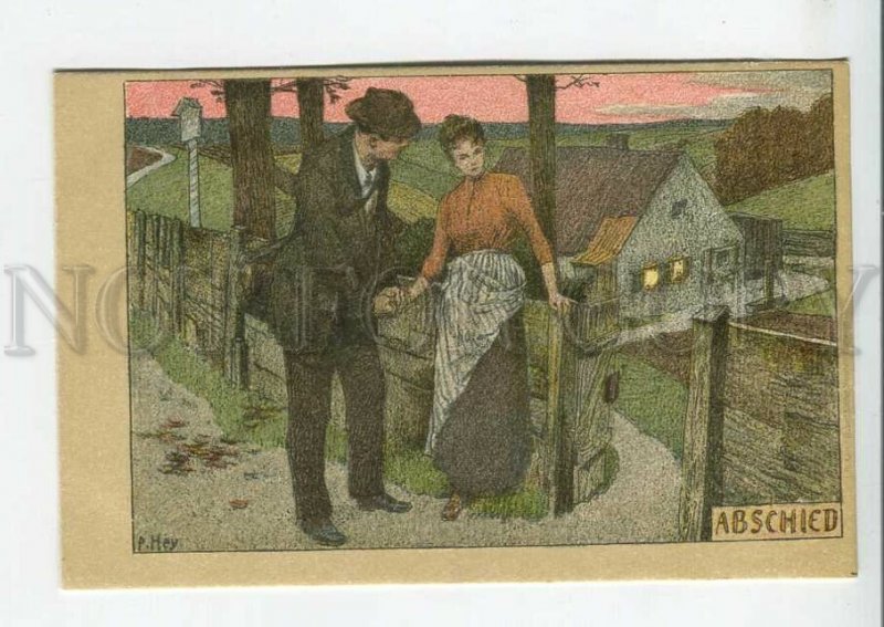 443930 Paul HEY Abschied Lovers GERMANY Vintage postcard LITH Kohler