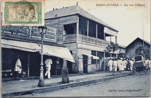 Madagascar Antsiranana Diego Suarez Le Rue Colbert Vintage Postcard  C140