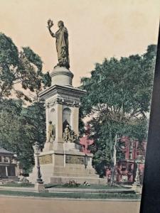 Postcard Hand Colored Soldier's Monument in Waterbury, CT    Y3