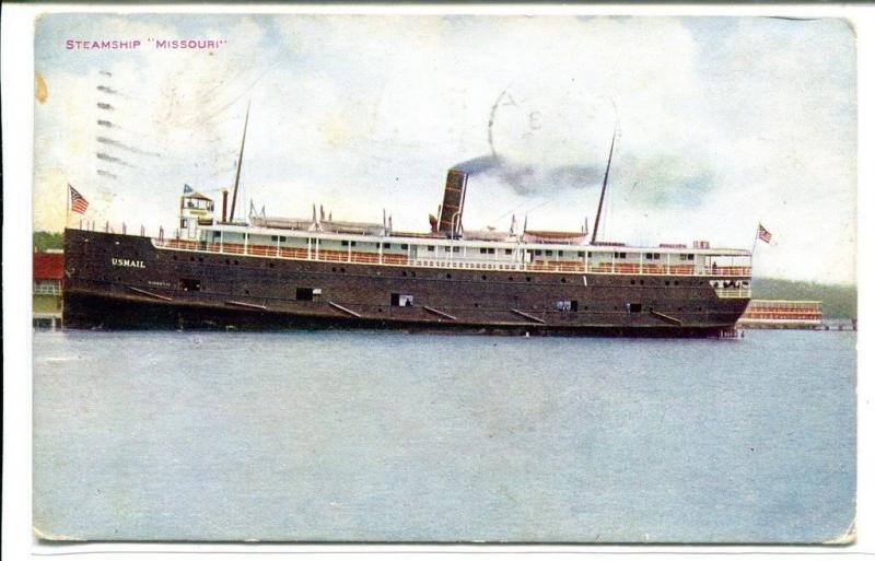 Steamer Missouri pm Petoskey Michigan 1911 postcard